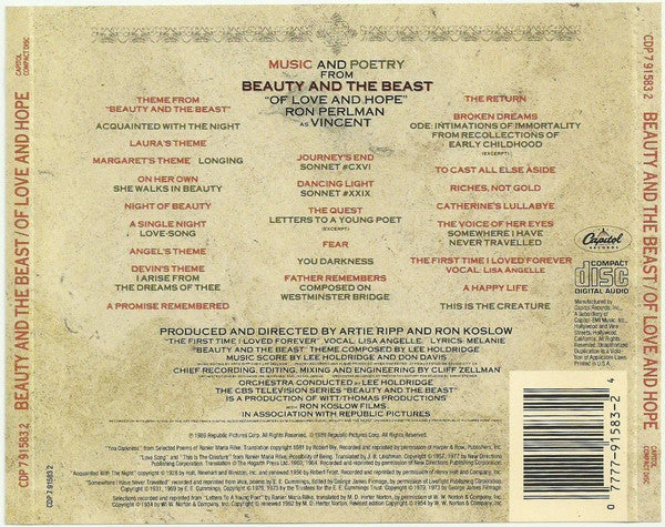 Beauty And The Beast: "Of Love And Hope" (Music An - Holdridge, Lee