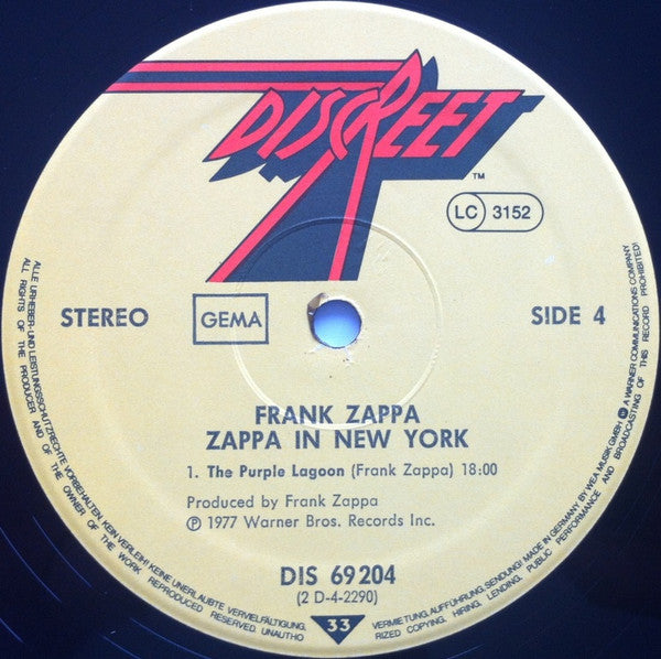 Zappa In New York - Zappa, Frank