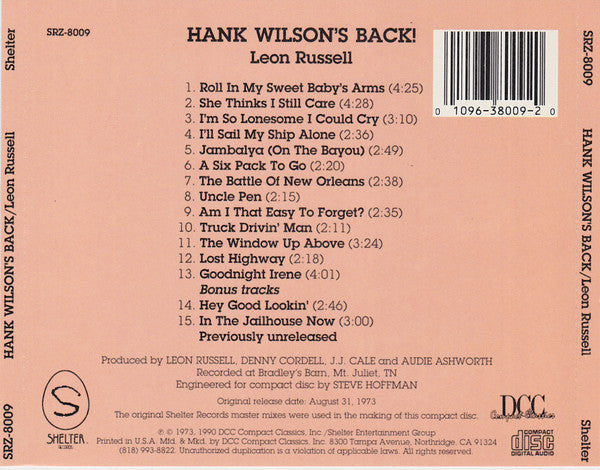 Hank Wilson's Back! - Russell, Leon