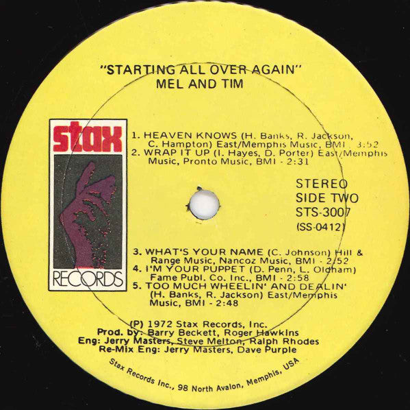 Starting All Over Again - Mel & Tim