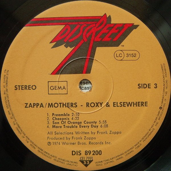 Roxy & Elsewhere - Frank Zappa