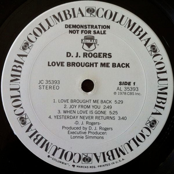 Love Brought Me Back - Rogers, D. J.
