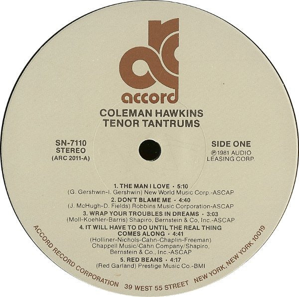Tenor Tantrums - Hawkins, Coleman