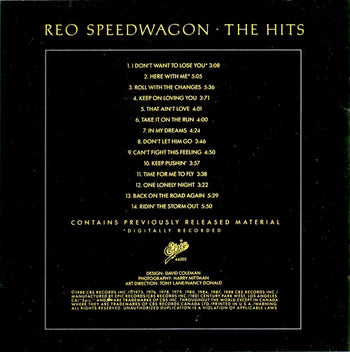 The Hits - Reo Speedwagon