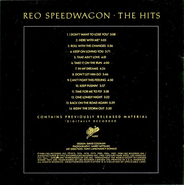 The Hits - Reo Speedwagon