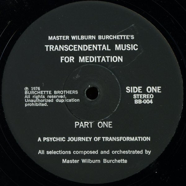 Transcendental Music For Meditation - Burchette, Master Wilburn