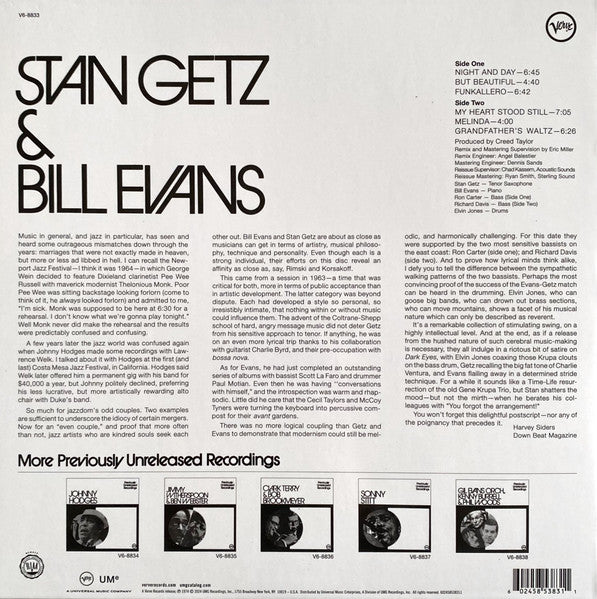Previously Unreleased Recordings - Getz, Stan & Bill Evans