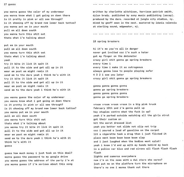 Brat And It's The Same But There's Three More Song - Charli XCX