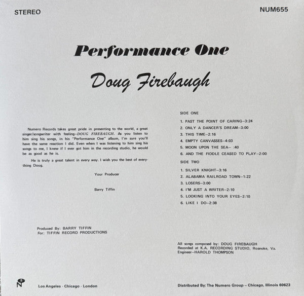 Performance One - Firebaugh, Doug