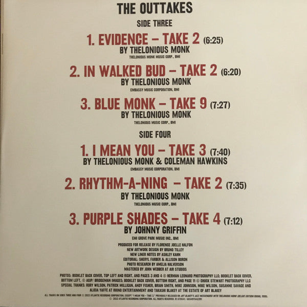 Art Blakey's Jazz Messengers With Thelonious Monk - Blakey, Art Jazz Messengers With Thelonious Monk