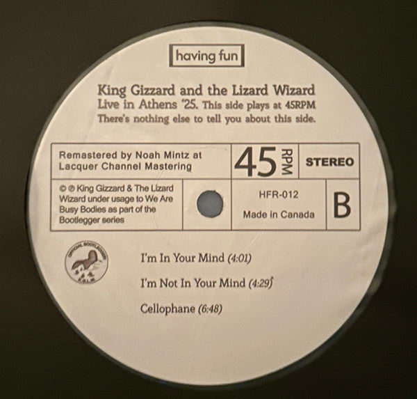 I'm In Your Mind Fuzz / Murder Of The Universe Liv - King Gizzard and the Lizard Wizard