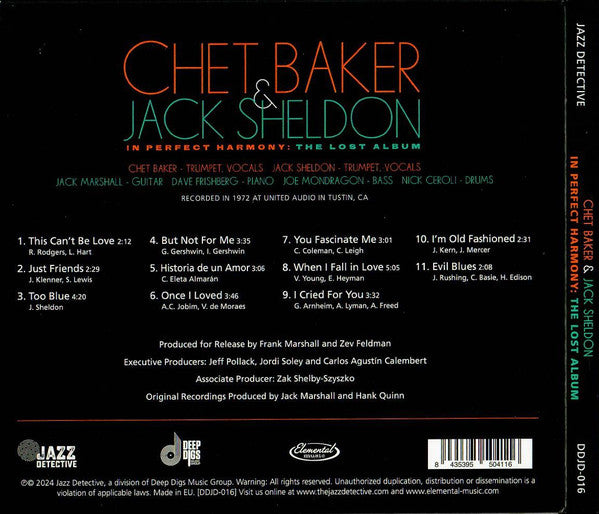 In Perfect Harmony: The Lost Album - Baker, Chet