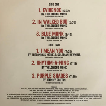 Art Blakey's Jazz Messengers With Thelonious Monk - Blakey, Art Jazz Messengers With Thelonious Monk