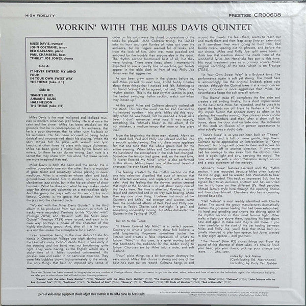Workin' With The Miles Davis Quintet - Davis, Miles Quintet