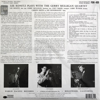 Lee Konitz Plays With The Gerry Mulligan Quartet - Konitz, Lee/Gerry Mulligan