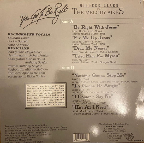 You Got To Be Right - Clark, Mildred And The Melody Aires