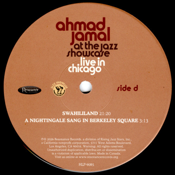 AT THE JAZZ SHOWCASE: LIVE IN CHICAGO (RSD) - JAMAL,AHMAD