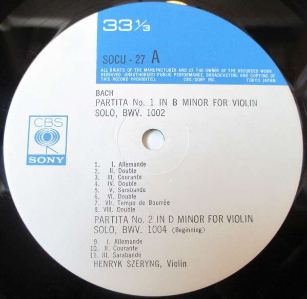 Partitas For Solo Violin - Bach, Johann Sebastian