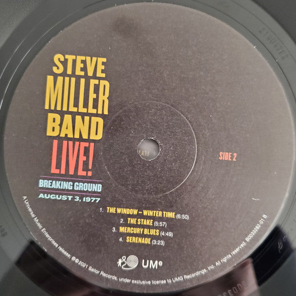Live! Breaking Ground August 3, 1977 - Miller, Steve Band