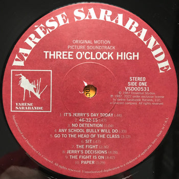Three O'Clock High (Original Soundtrack) - Tangerine Dream
