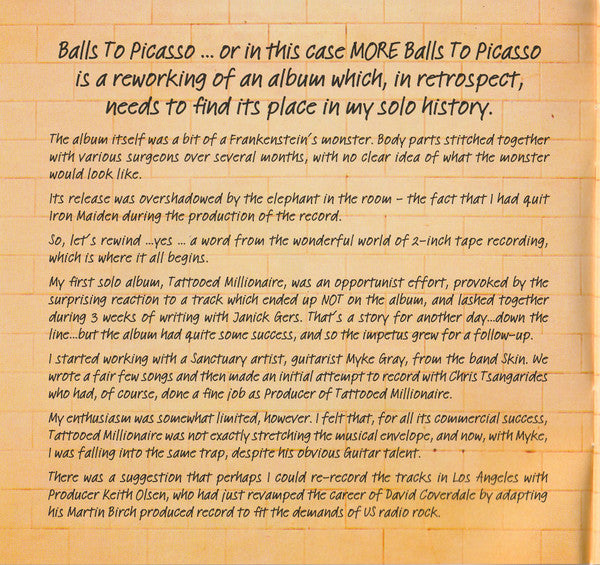 More Balls To Picasso - Dickinson, Bruce