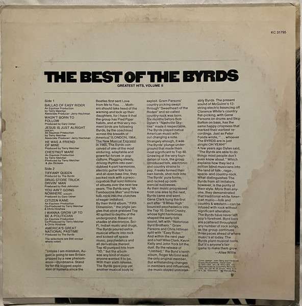 The Best Of The Byrds   Greatest Hits, Volume II  - Byrds