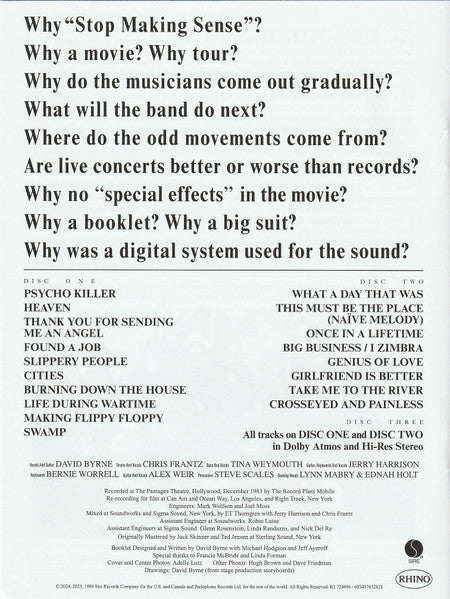 Stop Making Sense (Deluxe) - Talking Heads