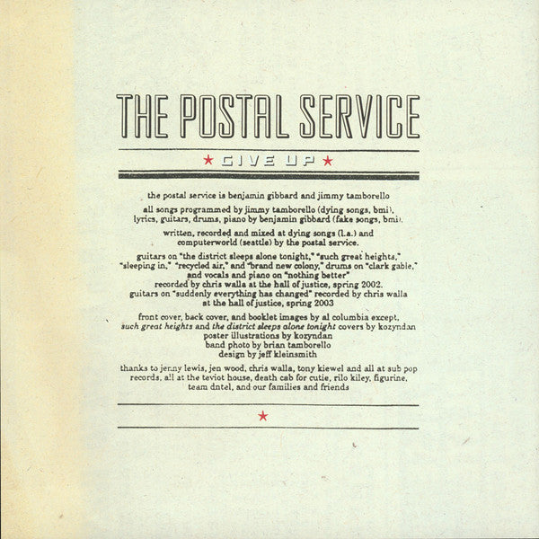 Give Up - Postal Service, The