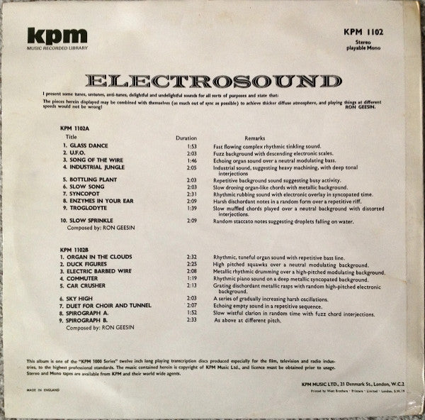 Electrosound - Geesin, Ron