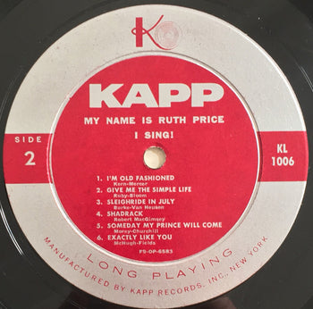 My Name Is Ruth Price . . . I Sing! - Price, Ruth