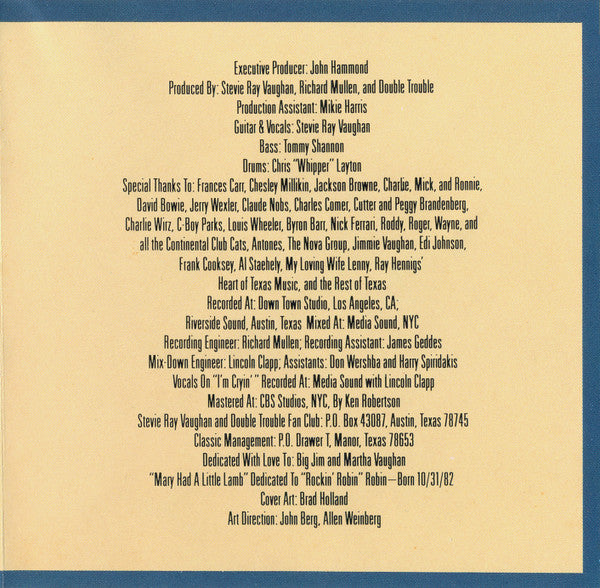 Texas Flood - Vaughan, Stevie Ray