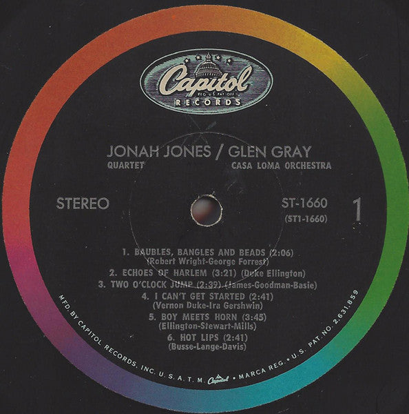Jonah Jones And The Quartet / Glen Gray And The Ca - Jones, Jonah Quartet