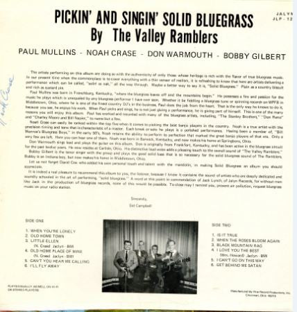 Pickin' And Singin' Solid Bluegrass - Valley Ramblers