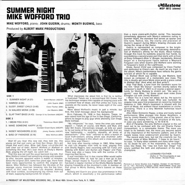 Summer Night - Wofford, Mike Trio