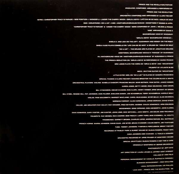 Parade - Prince And The Revolution