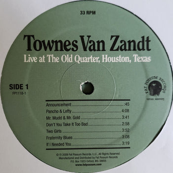 Live At The Old Quarter, Houston, Texas - Van Zandt, Townes
