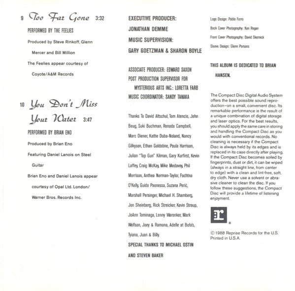 Music From The Film Married To The Mob - Various