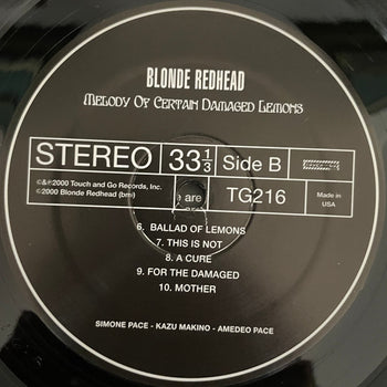 Melody Of Certain Damaged Lemons - Blonde Redhead