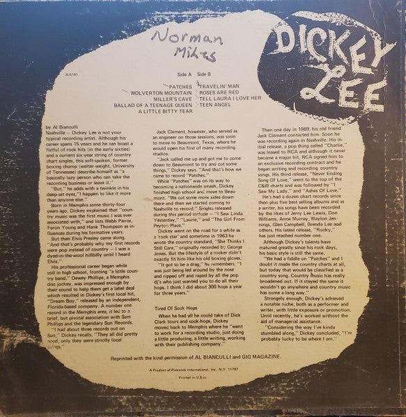 Patches - Lee, Dickey