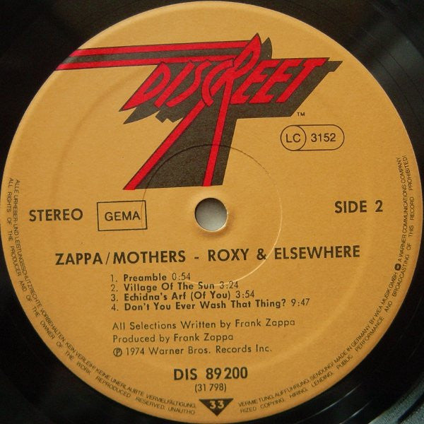 Roxy & Elsewhere - Frank Zappa