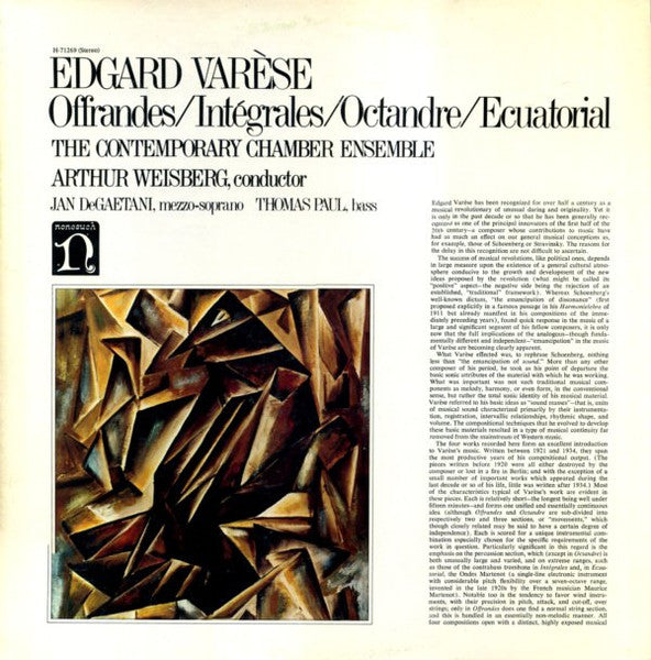 Offrandes / Intégrales / Octandre / Ecuatorial - Varèse, Edgard