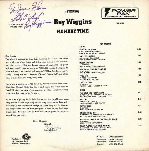 Memory Time - Wiggins, Roy