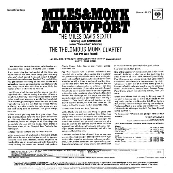 Miles & Monk At Newport - Davis, Miles