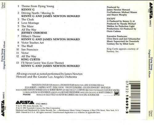 Dying Young (Original Soundtrack Album) - Newton Howard, James