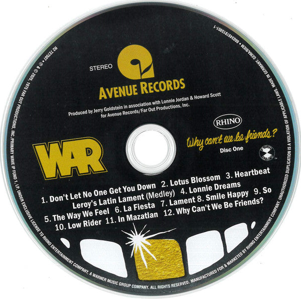 Why Can't We Be Friends - War