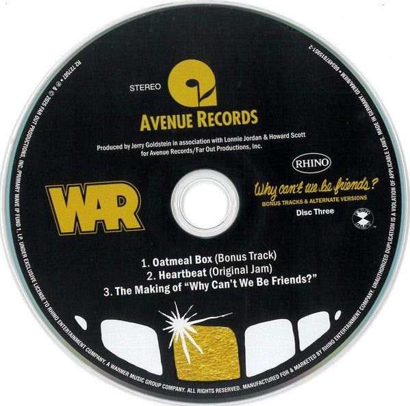 Why Can't We Be Friends - War