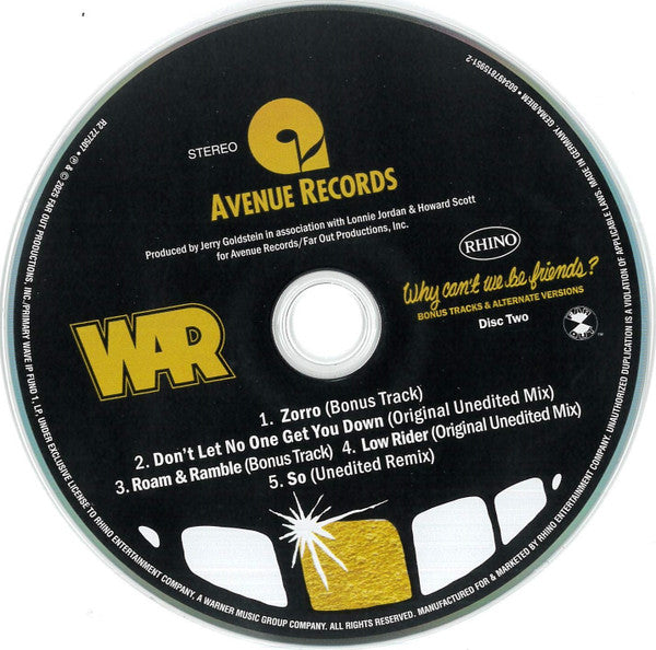 Why Can't We Be Friends - War