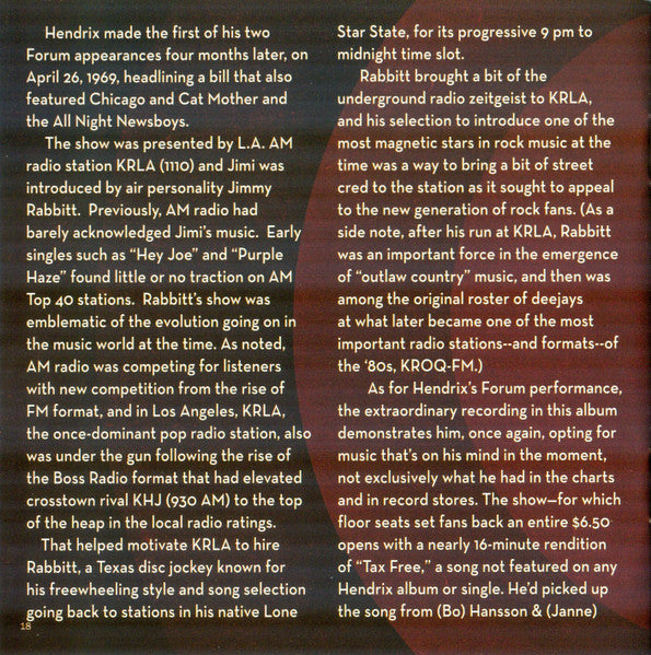 Los Angeles Forum - April 26, 1969 - Hendrix, Jimi