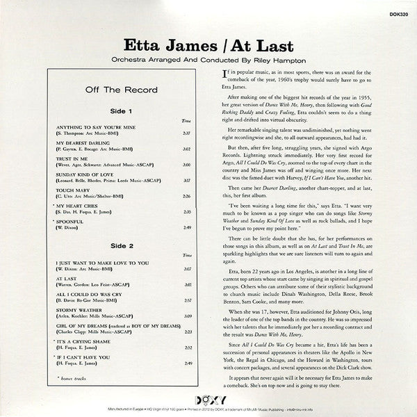At Last - James, Etta