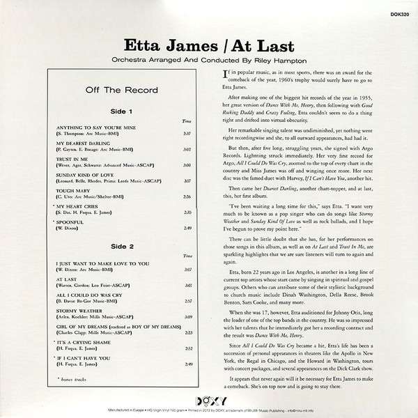 At Last - James, Etta
